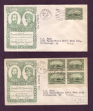 AAFDC # 211-216 Fantastic Set of 12 Covers with Scarce Grimsland Cachets - 1935