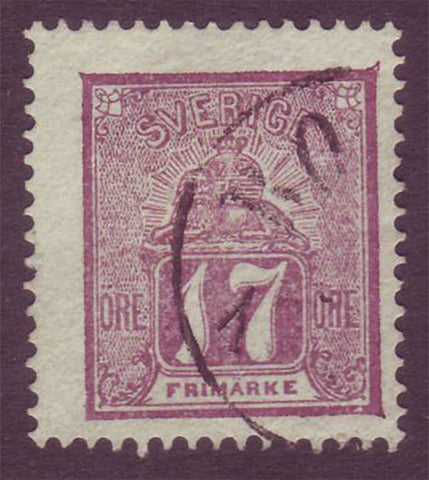 SW00145 Sweden Stamp # 14 F used, Lion and Arms Issue 1862-69