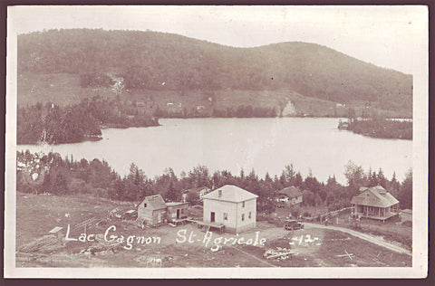 Lac Gagnon - St. Agricole, Quebec (Laurentians). Real Photo Postcard ca. 1915