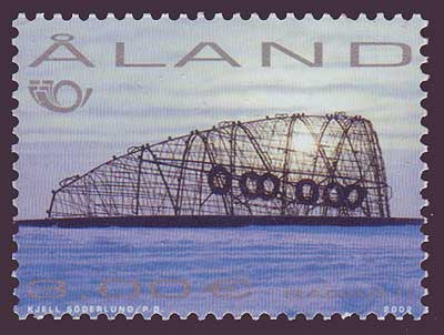 Aland stamp showing modern sculpture entitled ''Radar II''.