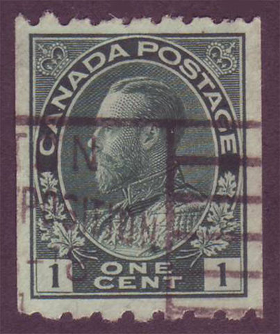 Canada George V "Admiral " Issue. 1ct green horizontal coil stamp 