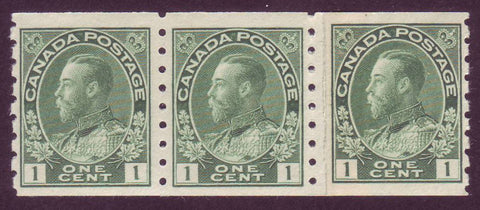 CA0125i1 Canada  George V "Admiral " Issue,  # 125i in strip of 3 MNH**