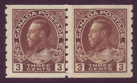 CA0129i1 Canada  George V "Admiral " Issue,  # 129i paste-up pair MNH**