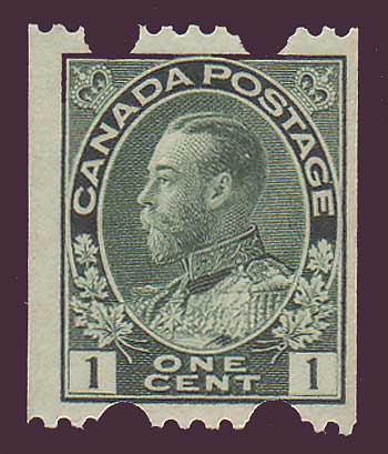 CA0131iv1 Canada George V "Admiral " Issue 1911-1925      Unitrade # 131iv F MNH**