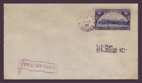 BAFDC # 202 Parliament Buildings First Day Cover - 1933