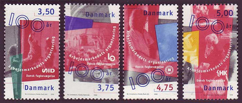 DE1086-891 Denmark Scott # 1086-89 MNH, Danish Trade Unions Centenary 1997