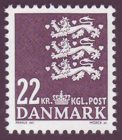 DE1313 Denmark Scott # 1313 MNH, 22kr Small State Seal 2005