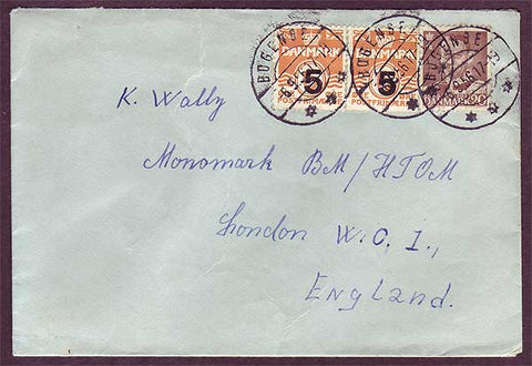DE5033PH Denmark Letter to England 1956