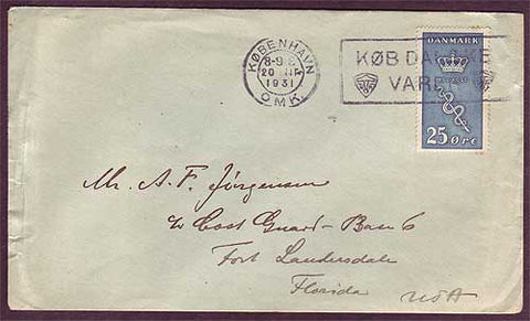 DE5035PH Denmark Letter to USA 1931