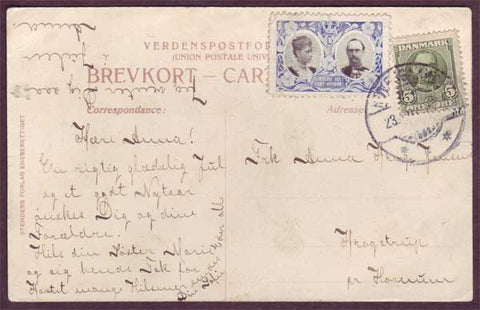 DE5061PH Denmark       Christmas postcard     1907      + 1907 seal tied