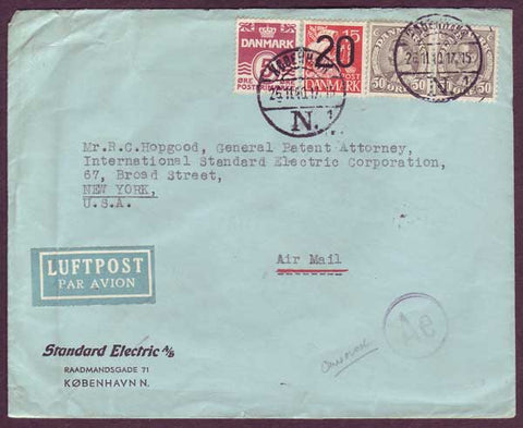 DE5082PH Denmark, Commercial mail to USA, Censored 1940