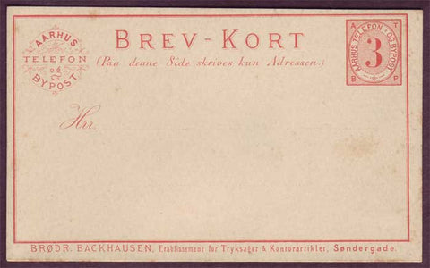DE7004 Denmark Aarhus Bypost postcard 1884