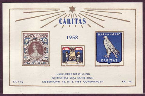 DE8037 Denmark Caritas II Souvenir Sheet 1958
