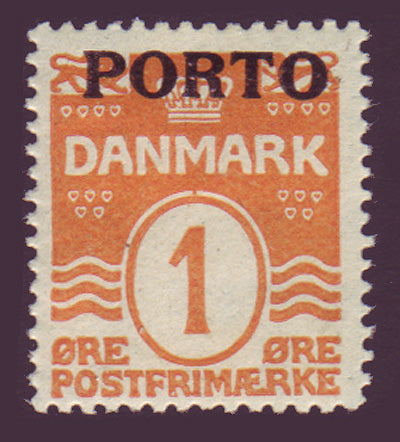 DEJ01 Denmark Scott # J1 MH, Scott # J1 MH Postage Due 1921