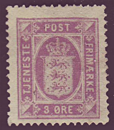 DEO06 Denmark Scott # O6 VF MH, Official Stamp 1875