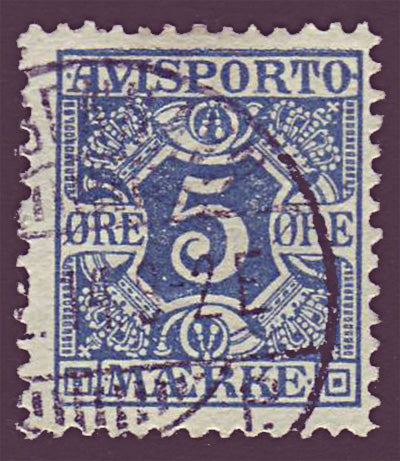 DEP025 Denmark Scott # P2, Newspaper stamp 1907