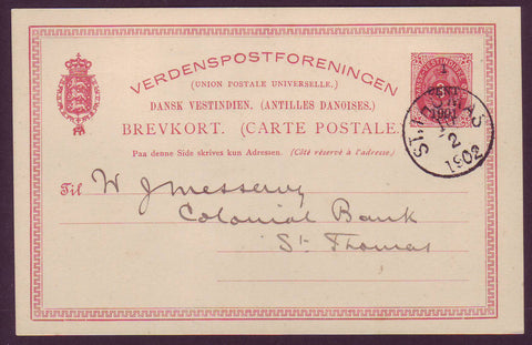 DWI5014 Danish West Indies Postal Stationery Card, VF Used.