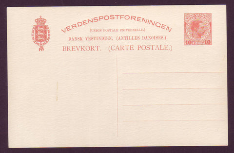 DWI5019 Danish West Indies Postal Stationery Postcard, VF Unused