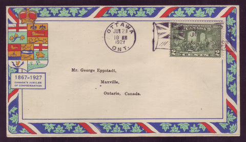 BAFDC # 142, 2¢ Fathers of Confederation FDC, Eppstadt Cachet - 1927