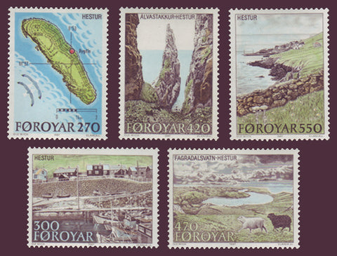 FA0161-651 Faroe Islands Scott # 161-65 MNH