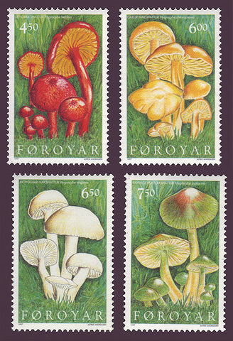 FA0315-18 Faroe Is. Scott # 315-18 MNH, Mushrooms 1997