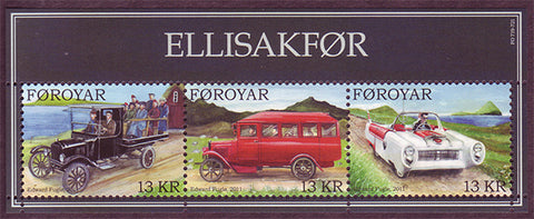 FA0569 Faroe Is.  Scott # 569a MNH,             Vintage Cars 2011