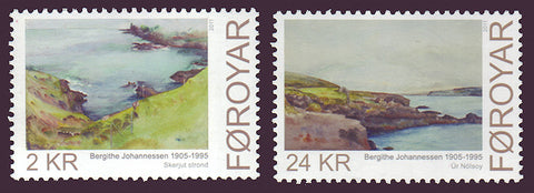 FA0556-571 Faroe Islands Scott # 556-57 VF MNH,    Landscape Paintings 2011
