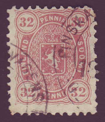 FI0023.25 Finland Scott # 23a used (rose) 1875