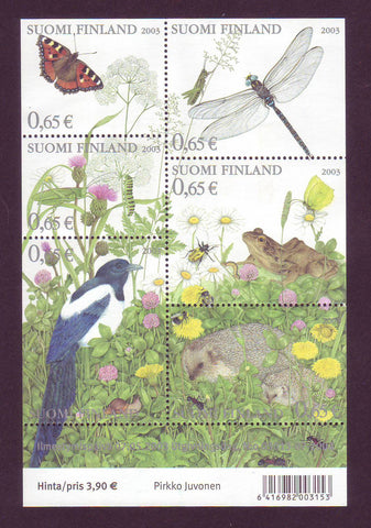 FI1192 Finland Scott # 1192 VF sheet MNH, Summer Flora and Fauna 2003