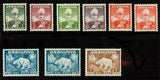 GR0001-09 Greenland Scott # 1-9 VF MNH, First Postal Issue 1938-46