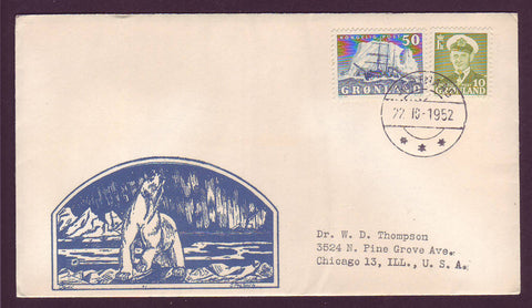 GR501.4 Greenland Letter to USA, Postmarked Gothaab 22.10.1952.