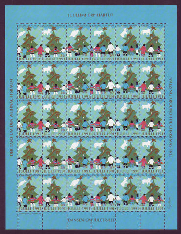 GR81991 Greenland Full Sheet of Christmas Seals MNH - 1991