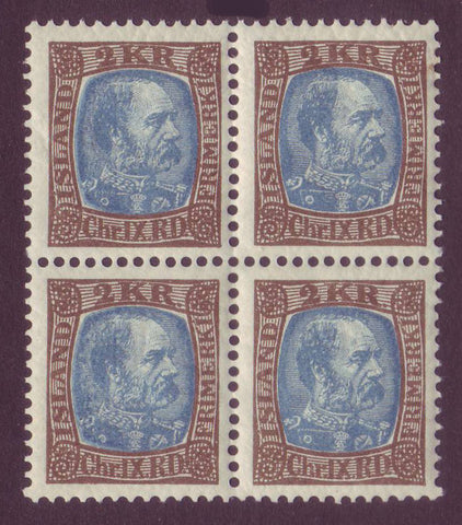 IC0044Ax41 Iceland Scott # 44A VF MNH** 4-block, Christian IX 1904