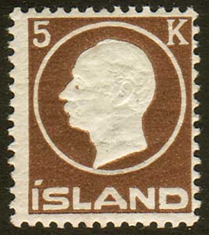 IC00982 Iceland Scott # 98 MH Frederik VIII 1912, Frederik VIII 1912