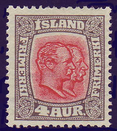 IC01012 Iceland Scott # 101 VF MH, Two Kings 1915
