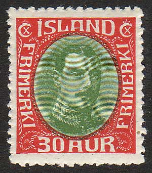 IC01831 Iceland Scott # 183 VF MH, Christian X 1931-33