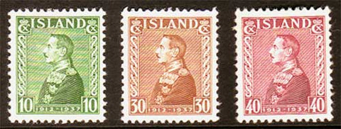 IC0199-021 Iceland Scott # 199-01 VF MNH, Christian X - 1937