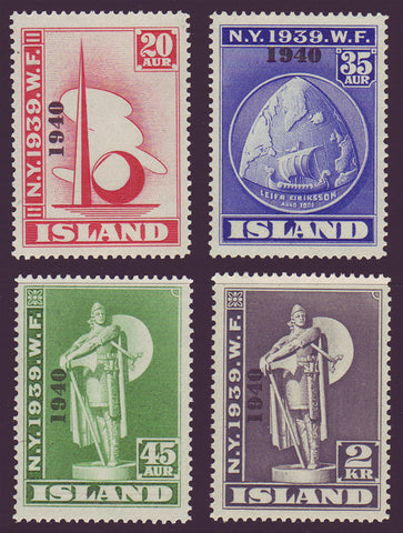 IC0232-351 Iceland Scott # 232-35 VF MNH**, New York World's Fair overprinted ''1940''