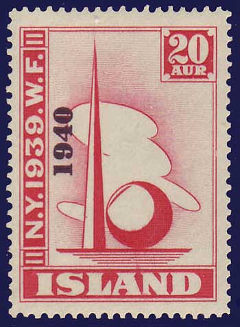 IC02322 Iceland Scott # 232 VF MNH** New York World's Fair overprint ''1940''