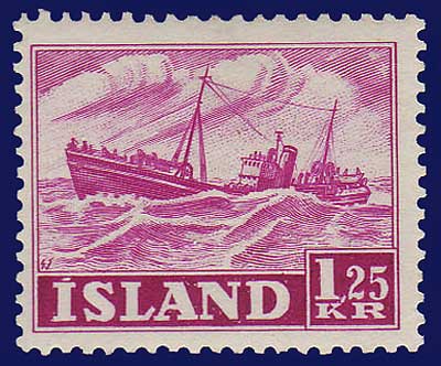 IC02652 Iceland Scott # 265  MH, Trawler 1952