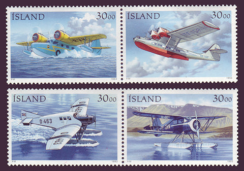 IC0773-761 Iceland Scott # 773-76 MNH, Seaplanes 1993