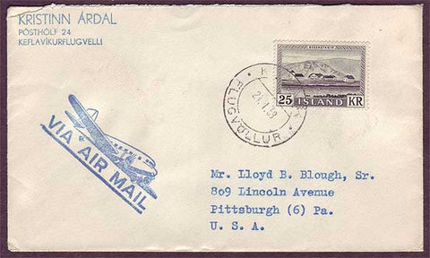 IC5017PH Iceland  Airmail to USA 1959
