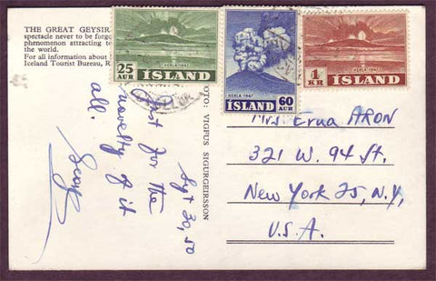 IC5061PH Iceland Picture Postcard to USA 1950