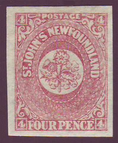 NF0182 Newfoundland       # 18 VF MH      rose      1861 - third pence issue