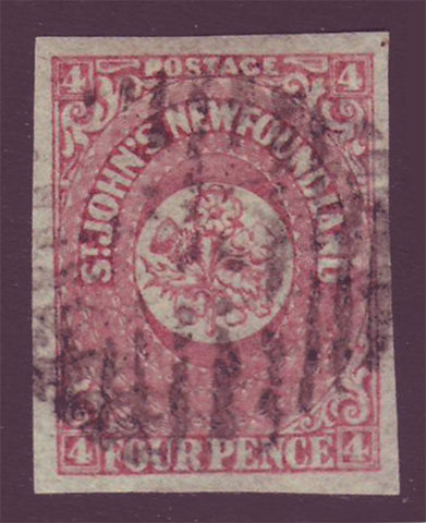 NF0185 Newfoundland # 18 VF Used Rose 1861 - Third Pence Issue
