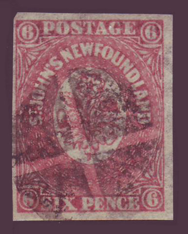 NF0205 Newfoundland # 20 F-VF Used Rose 1861 - Third Pence Issue