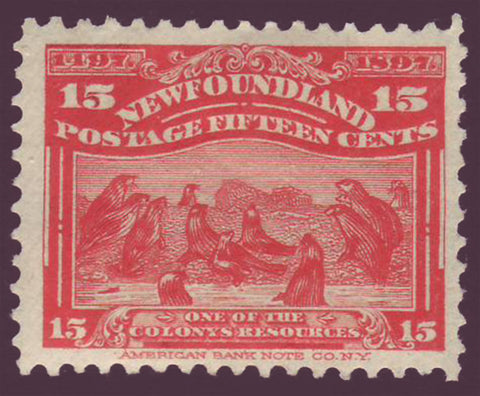 NF0702.1 Newfoundland # 70 F MH (corner fold)  Seals 1897