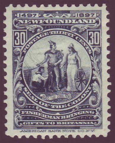 NF0722.1  Newfoundland # 72 VF MH      Colony Seal 1897
