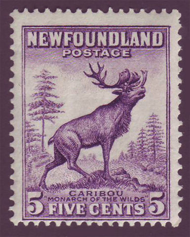 NF1912  Newfoundland # 191 F-VF MH      Caribou - Die II      deep violet            Perkins Bacon Printings 1932-37