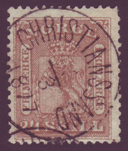 NO0010.15 Norway Scott # 10 used, - Coat of Arms 1863